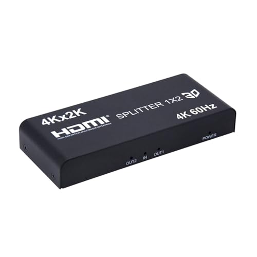 GUODDM Duplicador Y Divisor HDMI con Cable De Alimentación For HDTV 1 A 4, 1 A 3/8/10/3D, Monitor De TV, Computadora 4K A 60 Hz(2 Ports)