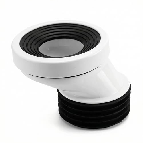 QWORK Connecteur de Cuvette de WC Décalé 50 mm, Accordement pour WC à Sortie Verticale