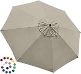 EliteShade USA 9ft Replacement Covers 8 Ribs Market Patio Umbrella Canopy Cover (CANOPY ONLY) (Beige)