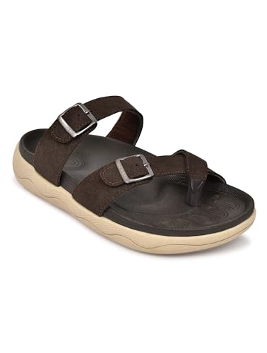 Image of HEALTH FIT Extra Soft Premium Classic Cushion Sliders /with Adjustable Buckle Strap & Light Weight Anti-SkidWaterproof Luxurious Slippers for Men's HF119