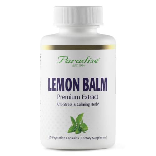 Paradise Herbs Lemon Balm Extract, Super Potent, Ultra Pure, Vegan, Non-GMO, Gluten Free, 60 Vegetarian Capsules