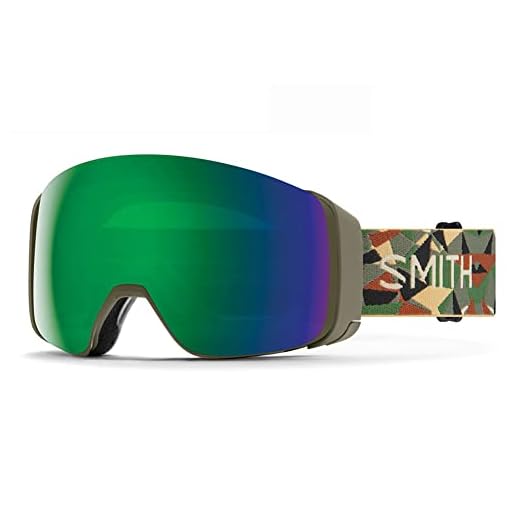 SMITH 4D MAG Asia Fit Snow Goggle - Alder Geo Camo | ChromaPop Everyday Green Mirror + Extra Lens