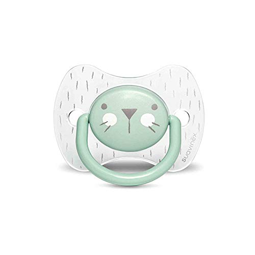 Suavinex - Chupete premium para bebés 6-18 meses. Chupete con tetina fisiológica de silicona. 0% BPA. Color verde.