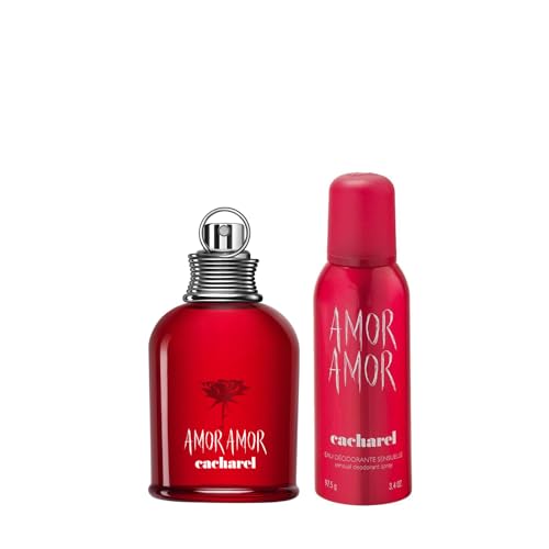 Cacharel - Amor Amor - Eau De Toilette + Eau Déodorante en Spray - Parfum Sensuel, Doux et Romantique pour Femme - Une Fragrance Florale, Fruitée et Ambrée...