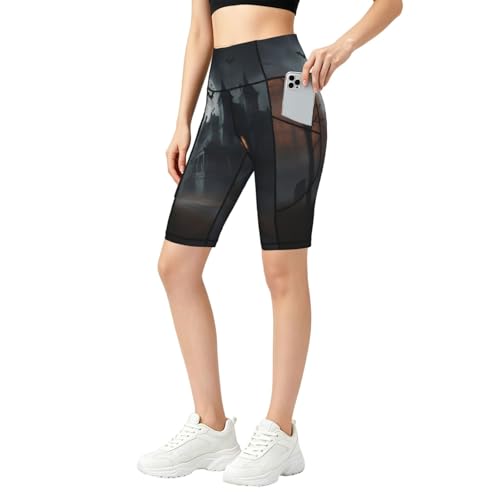 Legging d'entraînement pour femme short de sport Halloween taille haute mi-cuisse
