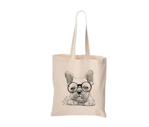French Bulldog Beach Tote Bag - Natural Canvas, Reusable Shopping Bag, 2 Sizes, Durable & Washable - View #13