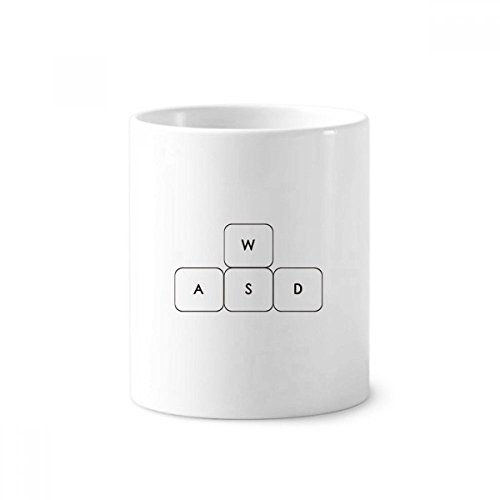 Porte-brosse à dents Clavier ASWD céramique | Gobelet bureau stylos