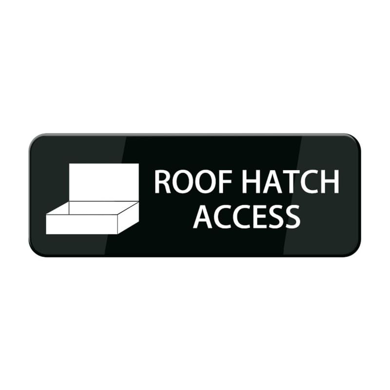 Roof Hatch Access Sign, 9X3 Inch Self Adhesive Sign For Door Or Wall, Easy Installation, Premium Acrylic Design For Business Store, Shop, Cafe, Office