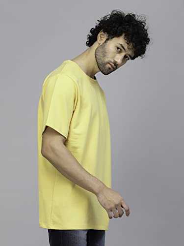 Image of Rigo Back Printed Half Sleeves Round Neck Oversized T-Shirt for Men | Drop Shoulder T-Shirt for Men | Loose Baggy Fit T-Shirt for Men