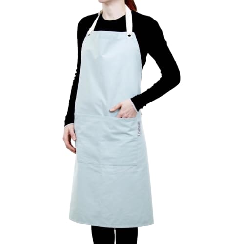 Craftelier - Delantal para Manualidades | 100% Algodón, con Bolsillos | Delantal Verde | Ajustable y Cómodo | Mandil para Scrapbooking, Pintura Acrílica, Gesso y Técnicas Mixtas, 80x86 cm