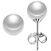 Produktbild LÖB 925 Silber Ohrringe Perlen Ohrstecker Perlenohrringe Rund 8mm weiß, Damen Perlenohrstecker Klein Tropfen Einfach Brautschmuck Braut