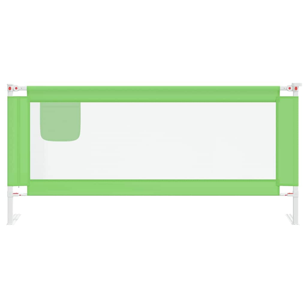 Kleinkind-Bettschutzgitter Grün 200x25 cm Stoff mit Verstellbarer Höhe, Rausfallschutz für Kinderbett, Absturzsicherung, Seitenschutz für Babysicherheit im Schlafzimmer und Reisebett