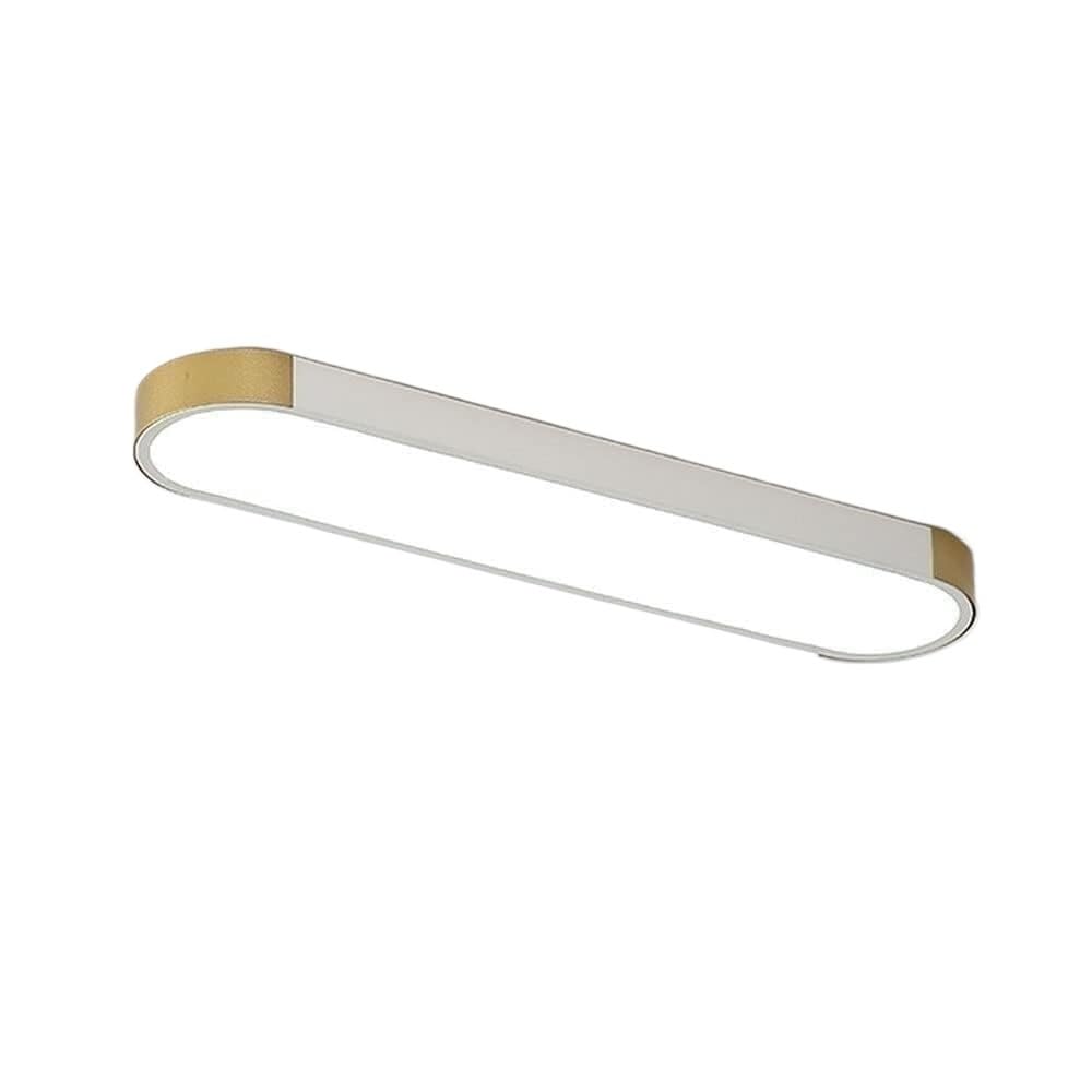 LUOYAOB Nordic Minimalist Oval 13.7in Ceiling Lights Acrylic Shade Flush Mount Ceiling Lamp Iron Frame Ceiling Light Fixture for Bedroom Living Room Study Office Hotel Lobby(White)