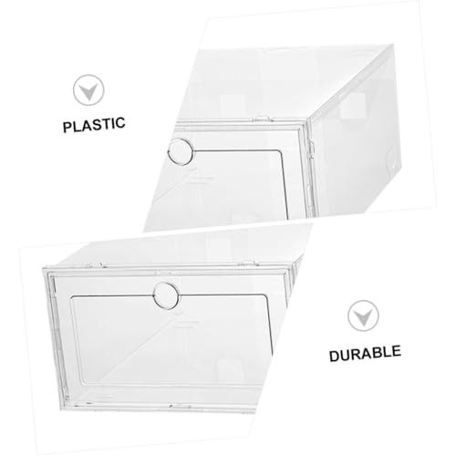 Boîtes rangement chaussures empilables et pliables transparentes x4