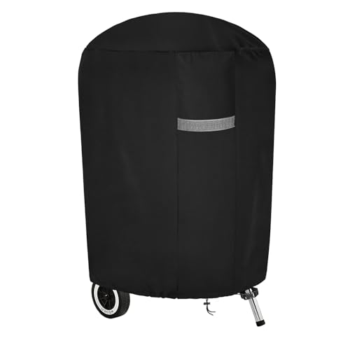 Dokon Kugelgrill Abdeckung Wetterfest Robustes Oxford-Gewebe Grillabdeckung Wasserdicht Staubdicht Grill Abdeckhaube mit Belüftungsöffnungen Kugelgrill Schutzhülle für Weber (Ø71x68cm) - Schwarz