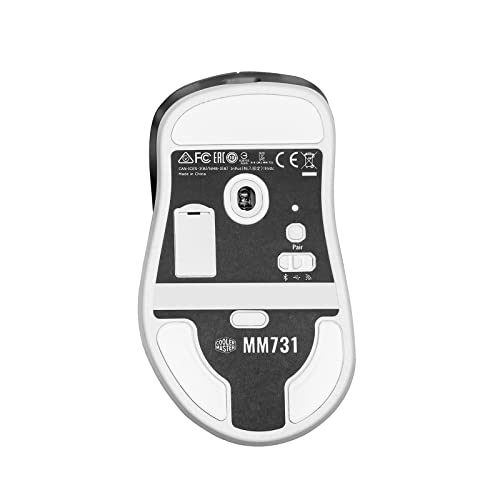 MM731 RGB-LED Ultralight 59g Hybrid Wireless Gaming Mouse - 19K DPI PAW3370 Optical Sensor, 70 Million Click Optical Switches, MasterPlus+ (38K DPI, PC only), Ergonomic - Matte White - Mouse gaming - Immagine 6