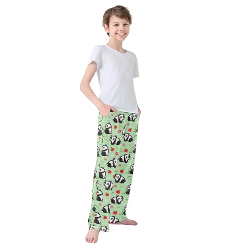 Boys' Pants Panda Animal Flower Long Bottoms Jogger Pants Elastic Waist Trousers with Pockets S-XL4