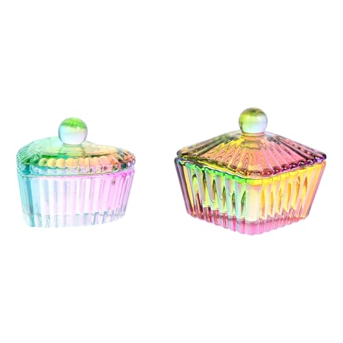 Cabilock 2pcs Tazas de Cristal Iridiscente para Manicura