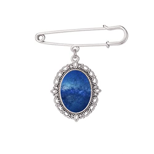 Broche bleu galaxie foncé avec étoiles, le cadeau idéal pour accessoiriser un châle