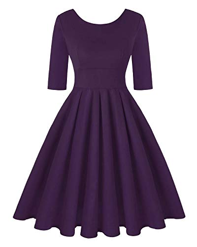 Image of MINTLIMIT Women's 1950s Retro Vintage Cocktail Party 3 /4 Sleeve Swing Dress
