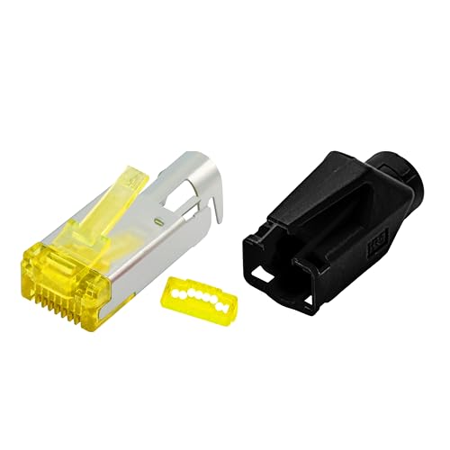 BIGtec RJ45 Netzwerkstecker 25 Stück Hirose TM31 Schwarz - Hochgeschwindigkeits-Verbindung für 10G-Ethernet AWG 24-27, CAT 6/6a/7 Kabel