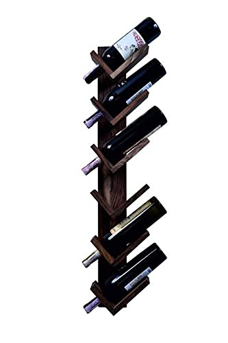 Khezzart Wine Rack Wine Rack Wall Wine Rack Wall Mounted Wine Rack Wood, Wine Holder for Wall Bottle Holder Rack Wall Mount Wine Rack sheesham Wood Rosewood 6 Bottle Wine Rack Bottle shelve