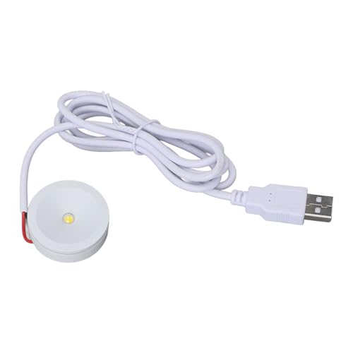 Yosoo 2 Sets Mini Spotlight, USB 5V 1W LED Round Eye Caring with 4.3ft Wire for Showcase Cabinet Entryway Jewelry Display Lighting Fixture (Warm Light)