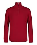 Calvin Klein Boys' Half Zip Pullover Sweater, Ribbed Neckline & Logo Detailing, Burgundy Solid, 14-16