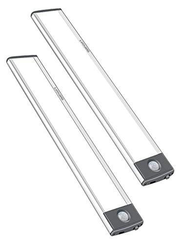 LYOUWEI Motion Sensor Cabinet Light, 2 Pack 54 LED Under Cabinet Lights, Wireless USB Rechargable Light, Battery Operated, Stick-On Anywhere for Under Cabinet, Hallway, Stairway and More…