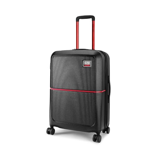 Image of Urban Jungle by Safari Medium, The Caliber (65cm) Trolley, 70L Capacity Hard Sided Polycarbonate Suitcase, TSA Lock, Anti Theft Zipper, 8 Silent Spinner Wheels (Carbon Black)