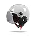 Produktbild BOSERMEM Helm Mit Sonnenvisier, Einstellbarem Kopfumfang, Aus Hochhärtem 709abs-Material Kombiniert Mit Eps-Futter Zum Schutz des Kopfes( Grau, Transparente Linse )