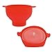 Tnfeeon Bol à Pop-Corn au Micro-Ondes avec Couvercle Transparent et Poignée Pliable en Silicone Popcorn Maker Micro-Ondes Popcorn Popper Outil de Cuisson pour la Maison(Rouge)