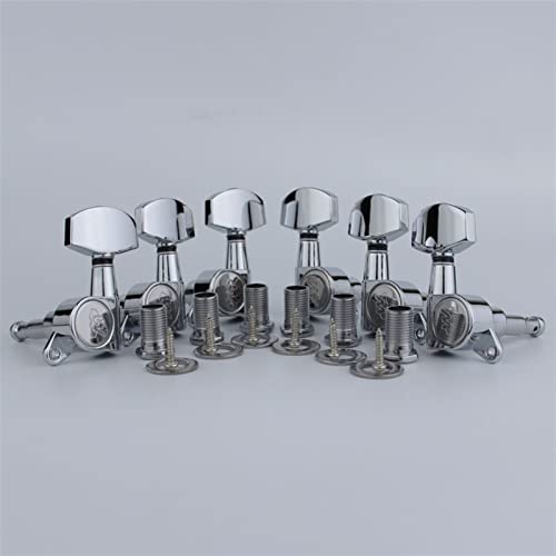 ギター弦チューニングペグ エレキギターマシンヘッドチューナー1:19 3R3Lシルバーチューニングペグ