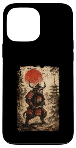 Samurai Warrior Water Buffalo Japanese Vintage Graphic Humor X}zP[X iPhone 13 Pro Max p