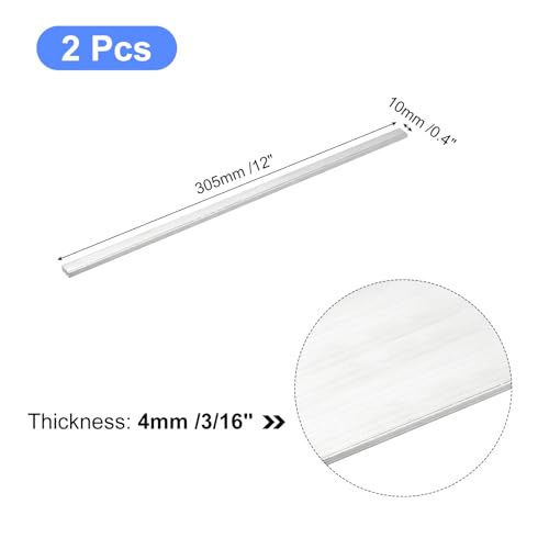 Image of uxcell Square Aluminum Flat Bar, 2Pcs 3 /16 inch Thick 0.4 inch Width 12 inch Length Square Aluminum Bar 6061 Aluminum Flat Plate, 4 x 10 x 305mm T6511 Solid New Mill Stock for Industrial Building
