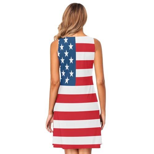 Image of ALAZA Women's Summer Dress Sun Dress Sleeveless with Pockets