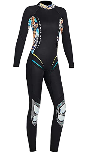 ZFFLYH Traje de Traje de Neopreno 3mm, Traje de Surf de Neopreno, Traje de Trabajo Largo y Largo Plazo para Mujer, Agua fría, Trajes de Buceo con Espalda de Manga Larga,XXL
