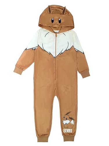 Pokémon Boys or Girls Hooded Fleece Onesie Kids All in One Pyjamas Eevee Age 9-10 Years