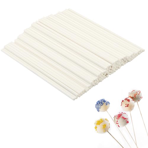 Hopton Cake Pop Stiele, Weiße Cakepop Stiele, Cake Pop Ständer, Fester Papierstift, cake pop Sticks für Lutscher, Hartbonbons, Schokolade, Regenbogenbonbons, Kuchen (100, 15cm)