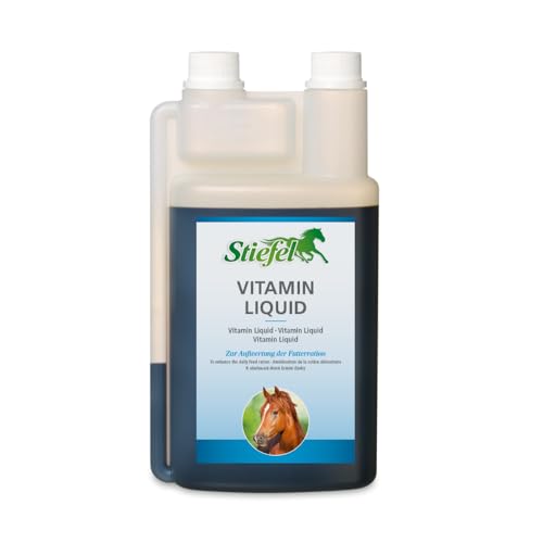 Stiefel Vitamin Liquid für Pferde, hochwertiger Futterzusatz mit wertvollen Vitaminen, Spurenelementen & Aminosäuren für Sport-, Leistungs- & Zuchtpferden, flüssige mit Dosierflasche, 1l
