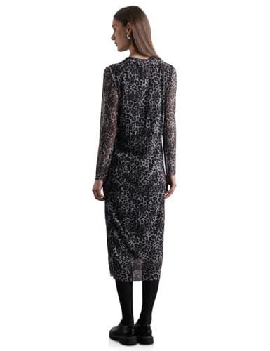 STREET ONE Damen A144269 Midi-Kleid mit Leo-Muster,Whale Tail Grey,36
