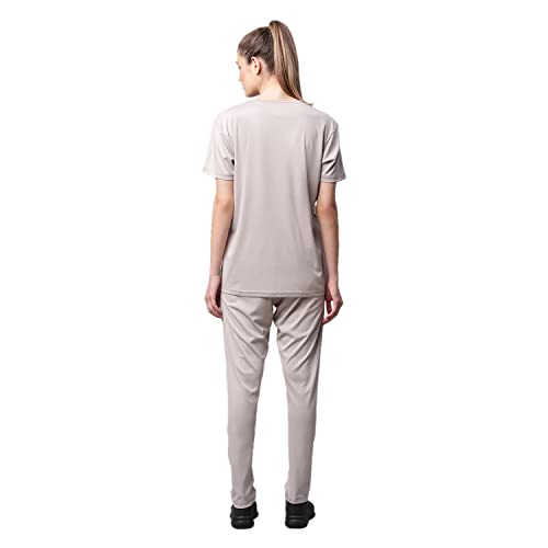 Image of Mack Jonney Dryfit Lycra Solid Tracksuit Co-ord Sets for Women (Pack of 2)-DRYFIT T D10 BLU OLV 004-P