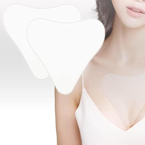 PHCOMRICH 2 PACKS Chest wrinkle pads, 100% Medical Grade Silicone Decollette Pads for Prevent and Eliminate Chest Wrinkles Anti-Aging Pads Women Cover