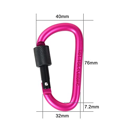 Redamancy 3 Pcs Carabiner Clips,Coloured D-Ring Locking Carabiner Clip Twist Lock Carabiners Keychain Clips Suitable For Camping,Hiking,Traveling,Water Bbottles #TOP1