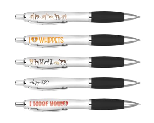 Bolígrafos negros Whippets de papelería escolar, pack de 5 unidades para escribir sin manchas