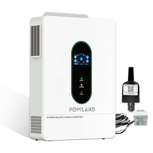 POWLAND 12000W Grid-Tied Hybrid Solar Inverter with WiFi | Battery-Free Design | 48V DC to 120V/240V AC Split Phase | Built-in 200A MPPT | Works with 48V LiFePO4/Lead Acid Batteries, UL1741