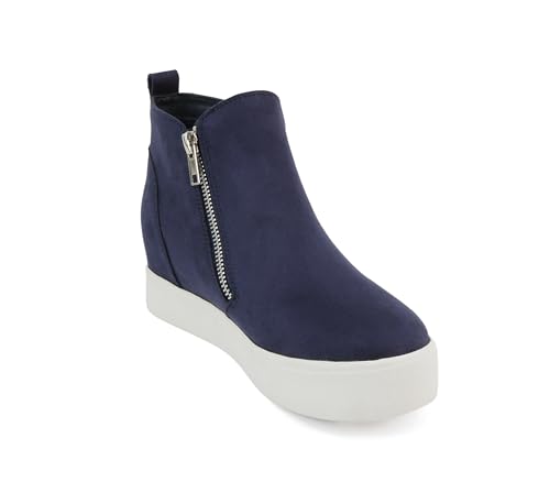 Image of Soda Taylor Hidden Wedge Sole Booties Ankle Heels Sneaker Shoes Side Zipper