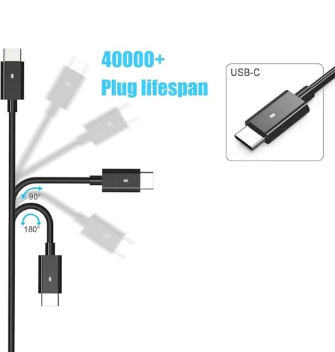 Image of 130W USB C Laptop Charger Compatible with Dell Precision 5570 5560 5550 5530 5760 5750 3560 Latitude 7410 7310 7210 9410 9510 5420 5520 5510 XPS 15 17 2in1 9575 9500 9700 Power Cord (DE 130W Type-C)