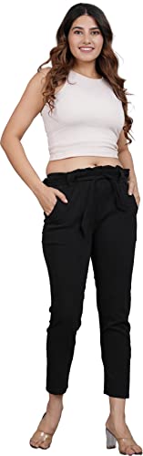Image of Yash Gallery Women's Regular Fit Mid Rise Lycra Casual Stylish Trousers