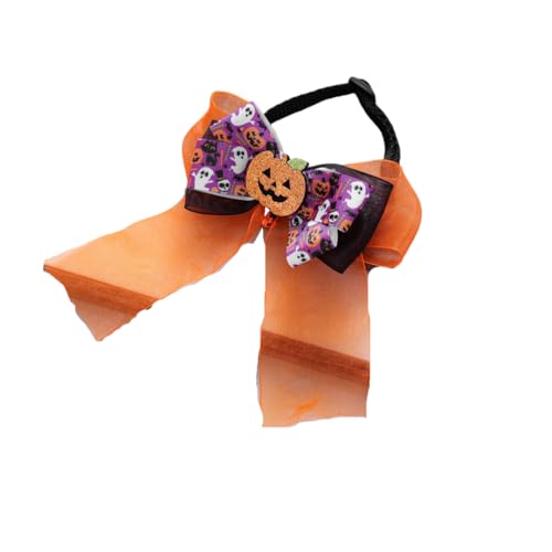 ハロウィン仕様の蝶ネクタイ付き犬用首輪(小・中・大型犬用)